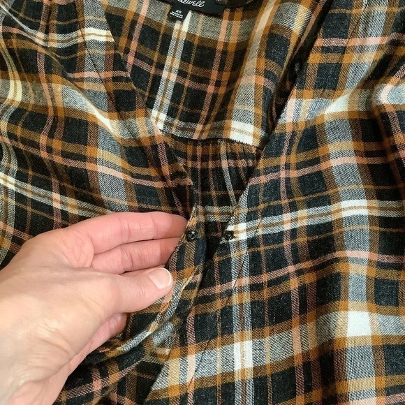 MADEWELL Plaid Gauze Double-Tie Wrap Top Size XS - Picture 10 of 14